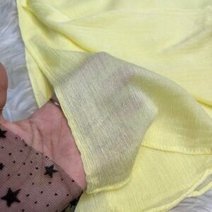 Butter yellow Crinkle linen kuwaity
